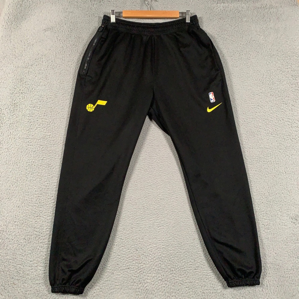 Nike Utah Jazz Team Issued Jogger Pants Men's Large L Tall Black NBA Showtime